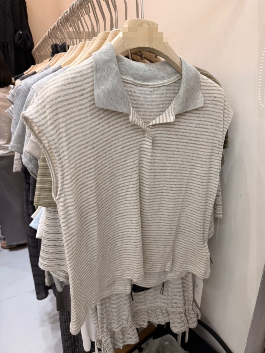 A6985 韓系鬆弛感條紋polo衫