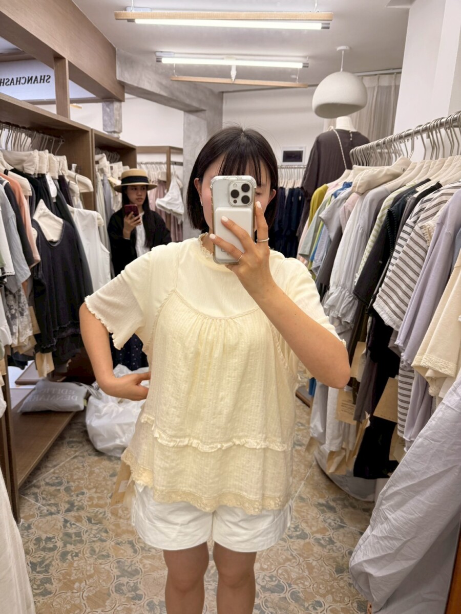 H1133 木耳網紗短袖